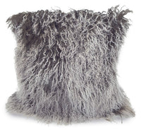 Coussin décoratif carré Mongolian 16 po - lavande avec pointes grises