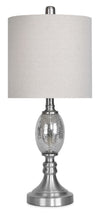 Lampe de table moderne de 23,5 po nickel brossé et verre de mercure