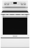 Cuisinière électrique KitchenAid de 6,4 pi³ à convection et à 5 éléments - blanche