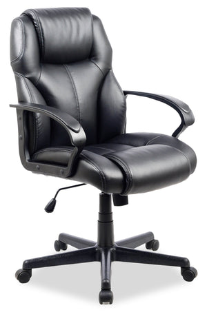 Fauteuil président Delson noir rembourré de mousse