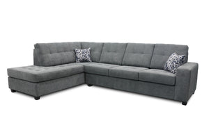 Sofa sectionnel de gauche Delta 2 pièces en chenille - anthracite Kirkland