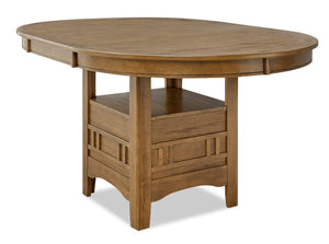 Table de salle à manger ronde Dena de 42 po à 60 po (L) avec rallonge - chêne brun