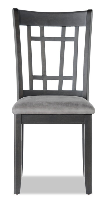Chaise de salle à manger Dena en tissu de cuir végétalien - grise
