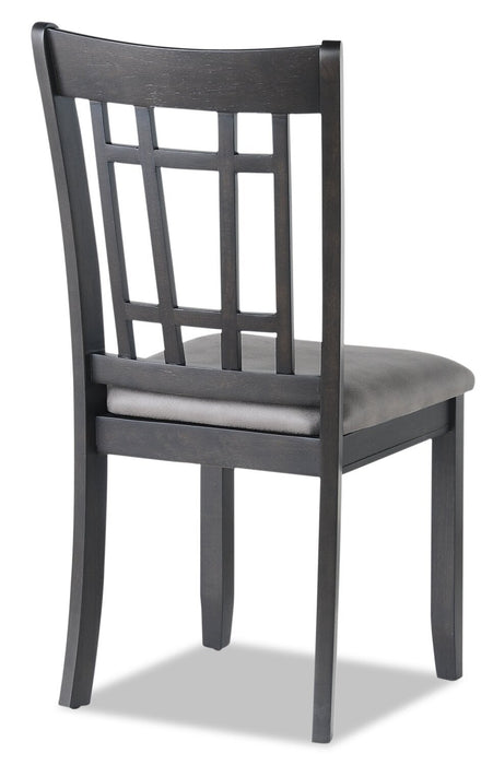 Chaise de salle à manger Dena en tissu de cuir végétalien - grise