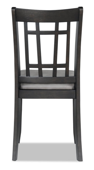 Chaise de salle à manger Dena en tissu de cuir végétalien - grise