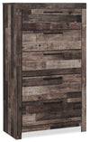 Commode verticale Derekson de 31,7 po (L) x 53,9 po (H) à 5 tiroirs pour la chambre à coucher - grise