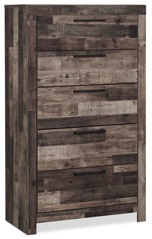 Commode verticale Derekson de 31,7 po (L) x 53,9 po (H) à 5 tiroirs pour la chambre à coucher - grise