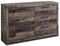  Commode Derekson de 58,7 po (L) x 36,4 po (H) à 6 tiroirs pour la chambre à coucher - grise
