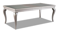  Table de salle à manger Diva de 66 po à 84 po (L) avec rallonge - gris argenté