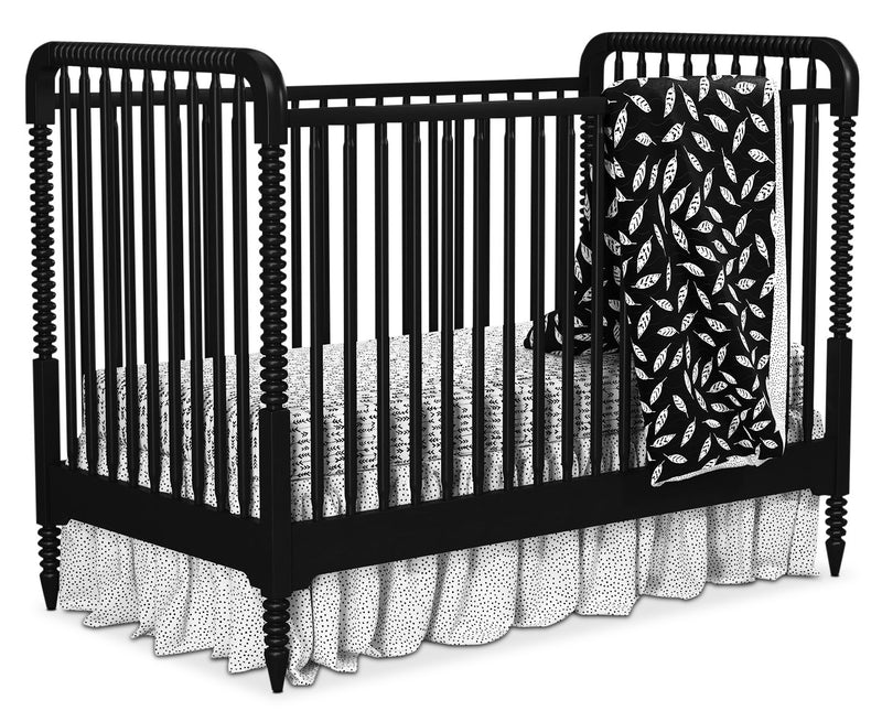 Little Seeds Feather 4-Piece Crib Linen - Contemporary style Crib Bedding in Black