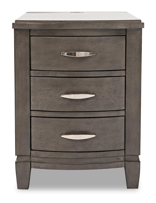 Table de fauteuil moderne Downtown de 18 po avec rangement - bois gris-brun