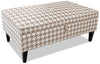 Pouf Lora d'apparence lin - beige pied-de-poule