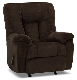 Fauteuil berçant inclinable Design à mon image de 39 po en tissu de chenille - brun chocolat terreux