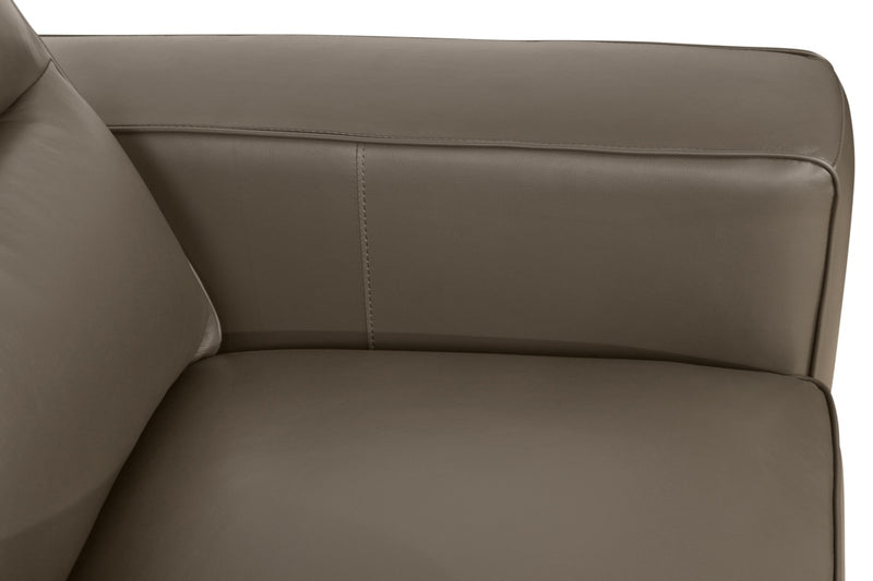 Fauteuil Kai en cuir véritable – gris
