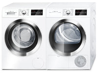 Laveuse de 2,2 pi³ et sécheuse par condensation de 4,0 pi³ de série 800 compacte de Bosch - blanches