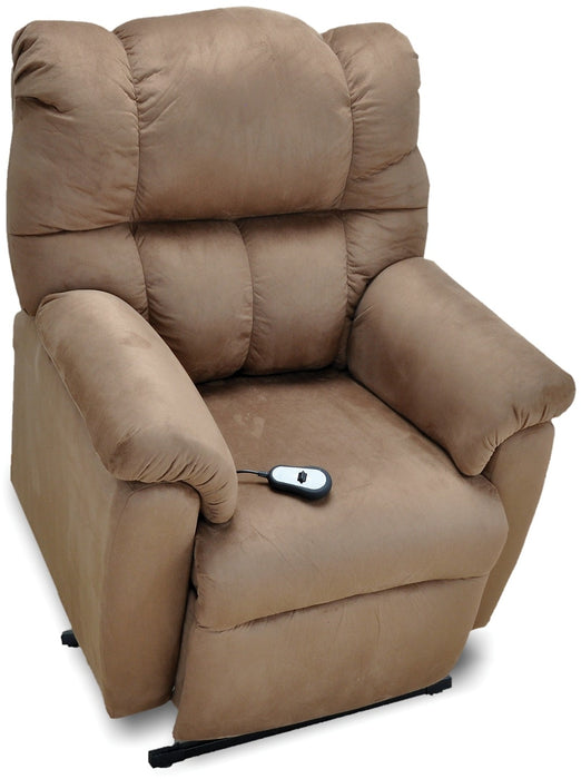Fauteuil à inclinaison électrique 3 positions en microsuède rembourré - brun