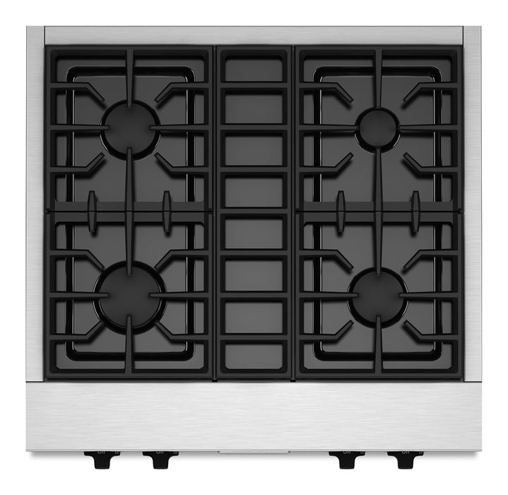 Table de cuisson au gaz de type commercial KitchenAid de 30 pouces - KGCU407VSS