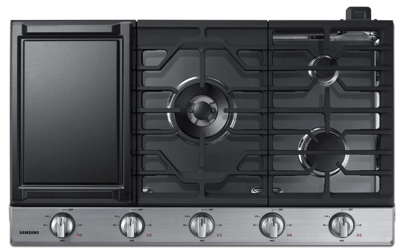 Surface de cuisson à gaz Samsung de 36 po avec brûleur double – NA36K6550TS
