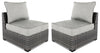Fauteuil sans accoudoirs Salem pour la terrasse, ensemble de 2