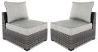 Fauteuil sans accoudoirs Salem pour la terrasse, ensemble de 2