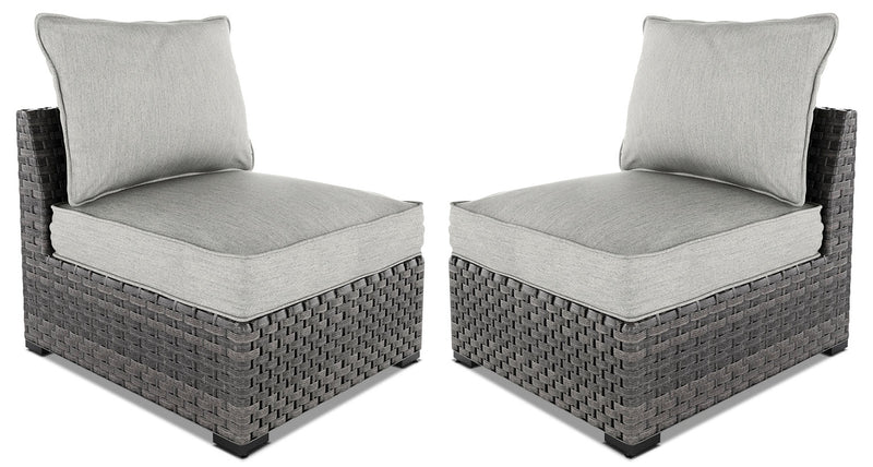 Fauteuil sans accoudoirs Salem pour la terrasse, ensemble de 2