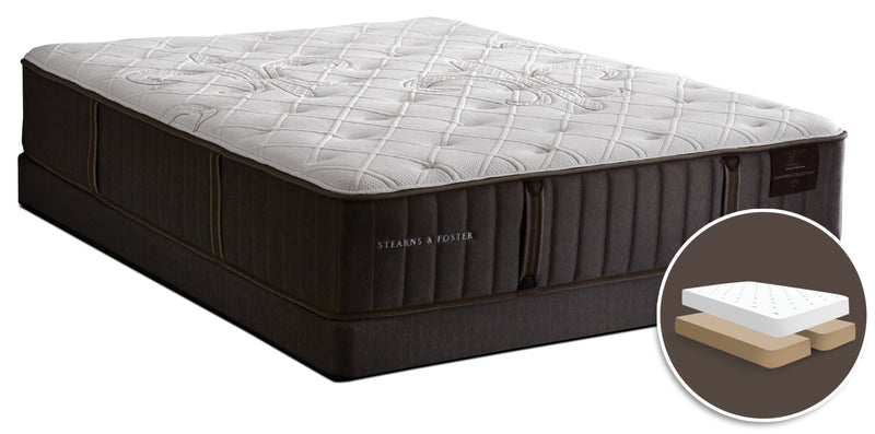 Ensemble matelas ferme divisé Finsbury de Stearns & Foster pour grand lit 