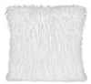 Coussin décoratif en peau de mouton de Mongolie - blanc