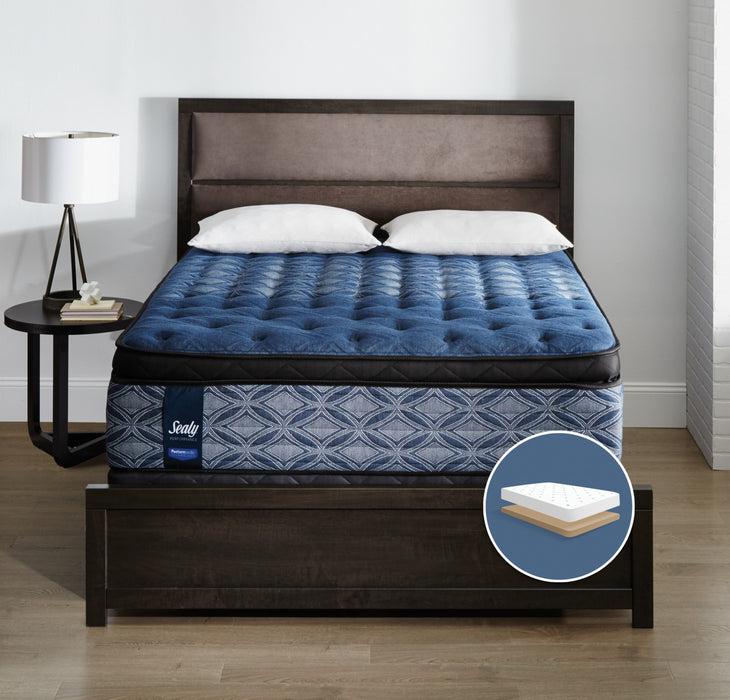 Ensemble semi-ferme Euro-plateau profil bas Mornington Posturepedic Performance Plus Sealy lit double