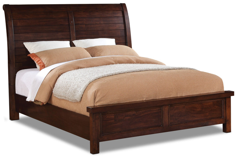 Ens. chambre à coucher Sonoma 5pcs. avec grand lit, commode verticale, table de nuit - brun foncé