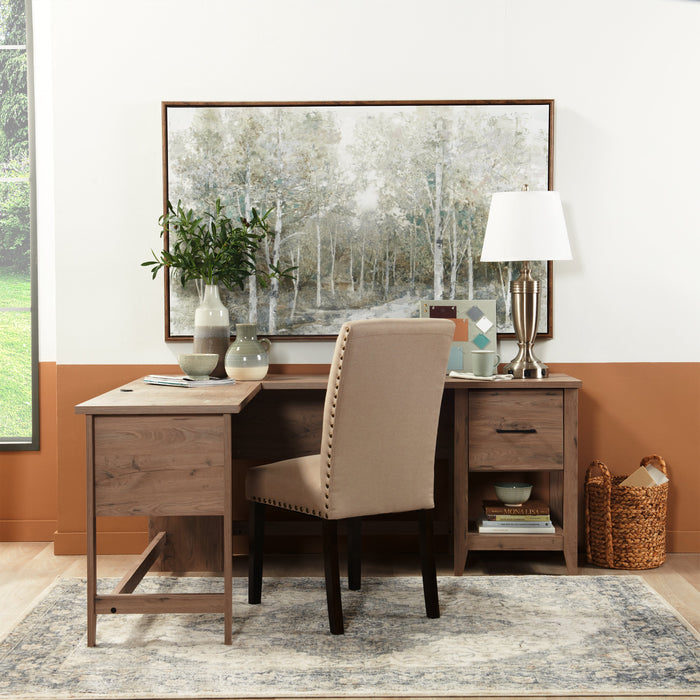 Bureau en forme de L Erick de 58,66 po avec tiroir - chêne Laurel 