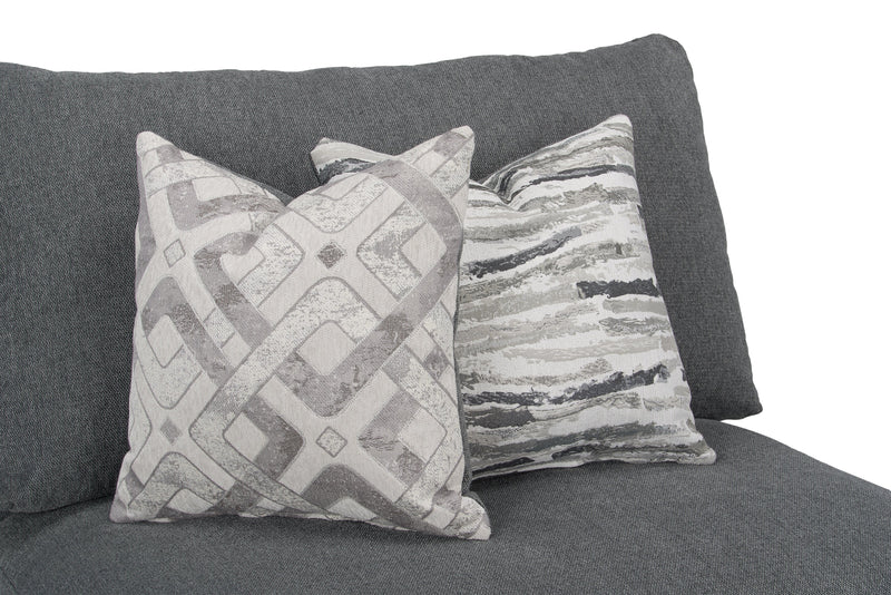 Fauteuil modulaire sans accoudoirs Evolve de Scott Living de 39,5 po en tissu d’apparence lin avec coussins en duvet et plumes - gris anthracite