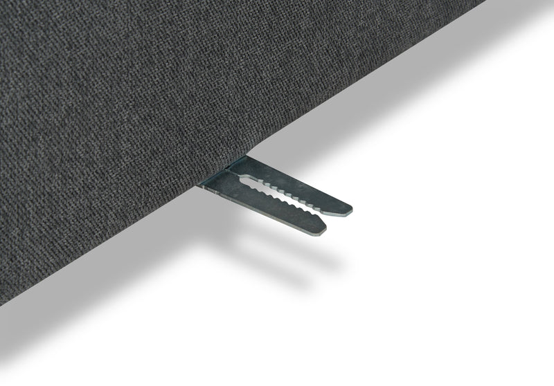 Fauteuil modulaire sans accoudoirs Evolve de Scott Living de 39,5 po en tissu d’apparence lin avec coussins en duvet et plumes - gris anthracite