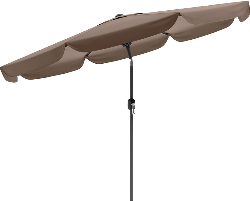 Parasol à dessus inclinable pour la terrasse - brun sable