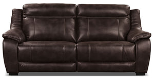 Novo Leather-Look Fabric Sofa - Brown|Sofa Novo en tissu d'apparence cuir - brun|NOVOBNSF
