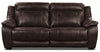 Sofa Novo en tissu d'apparence cuir - brun