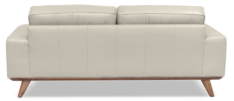 Sofa Kai en cuir véritable – argenté