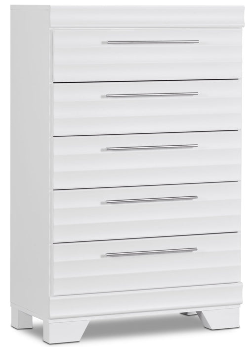 Ensemble de chambre à coucher Olivia 7 pièces avec grand lit de rangement - blanc