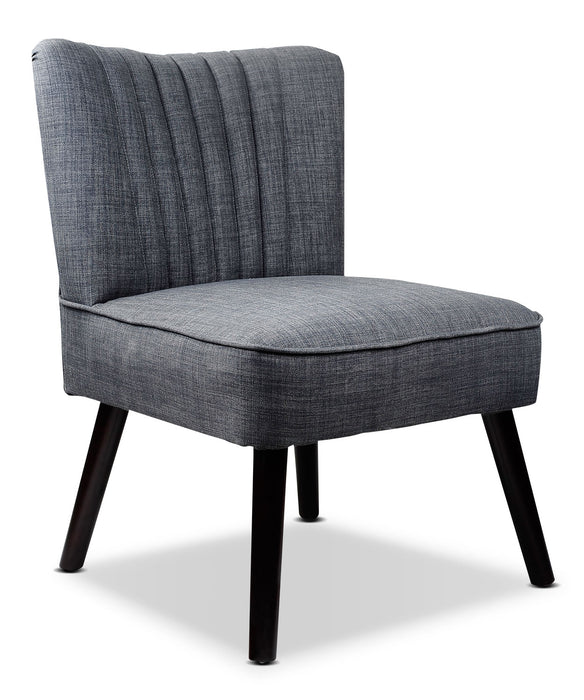 Fauteuil d'appoint LAD en tissu d'apparence lin - gris
