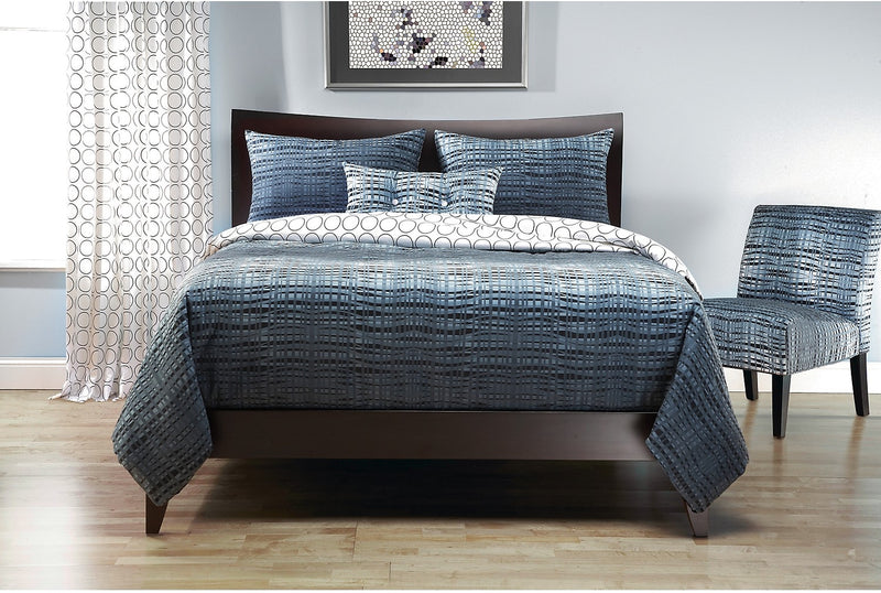 Ensemble housse de couette 4 pièces Interweave Réversible pour lit double