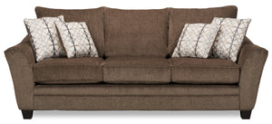 Grand sofa-lit Febe en chenille - brun
