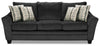 Sofa Febe de 100 po fabriqué au Canada en tissu de chenille avec accoudoirs évasés et coussins décoratifs - gris anthracite
