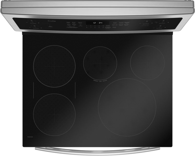 Cuisinière électrique à induction GE de 6,2 pi³ avec surface lisse à 5 éléments – PCHB920SMSS