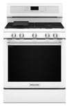 Cuisinière à gaz KitchenAid de 5,8 pi³ avec technologie AquaLiftMD et autonettoyage - blanche - KFGG500EWH