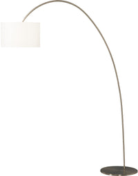 Lampe à pied arquée de 78 po acier brossé avec abat-jour en lin