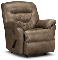 Fauteuil de massage inclinable 4579  en tissu d'apparence cuir - tabac