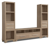 Meuble audio-vidéo Glendale 3 pièces avec ouverture pour téléviseur de 60 po - blanc vieilli