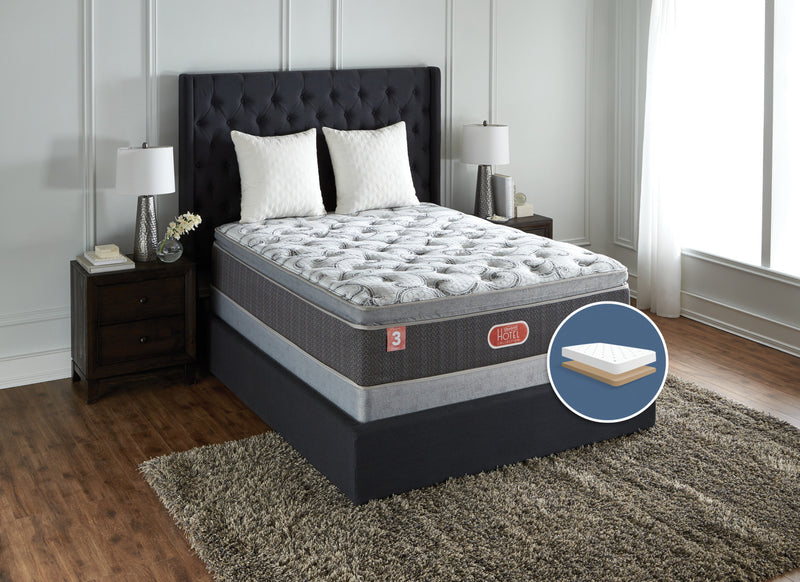 Ensemble ferme à plateau-coussin épais à profil bas Hotel Diamond 3 Beautyrest pour grand lit