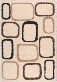 Carpette à poil long géométrique 