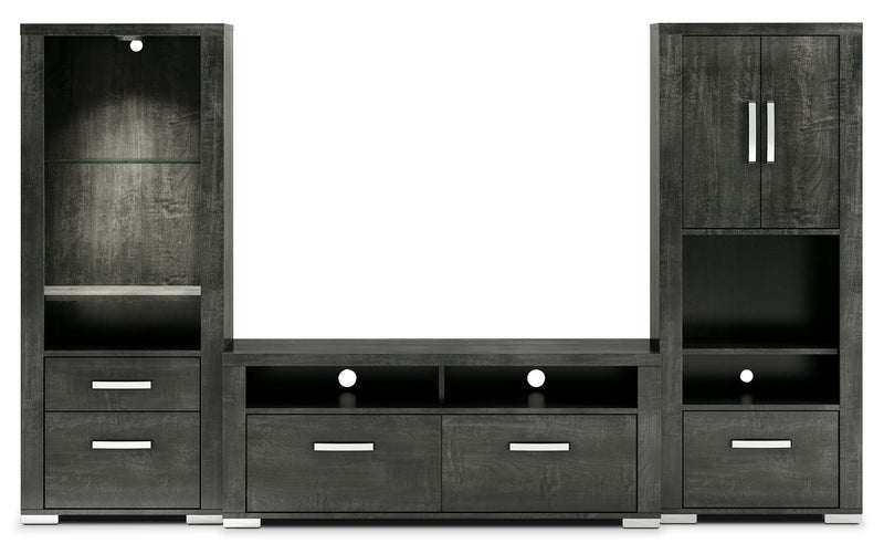 Meuble audio-vidéo Allendale 3 pièces avec ouverture pour téléviseur de 56 po - anthracite