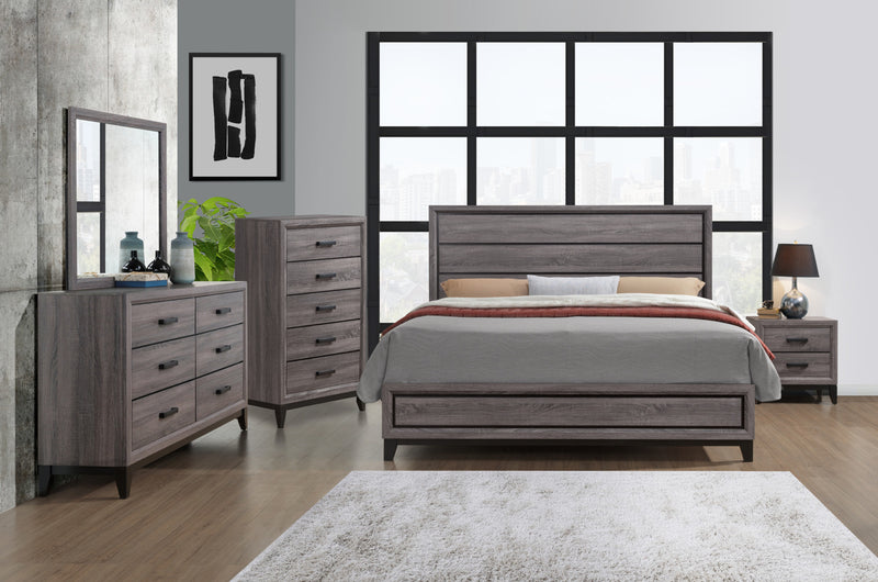 Ensemble de chambre à coucher Kate 7 pièces avec très grand lit